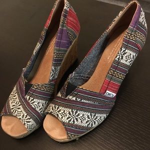 Funky Colorful TOMS Wedges!
